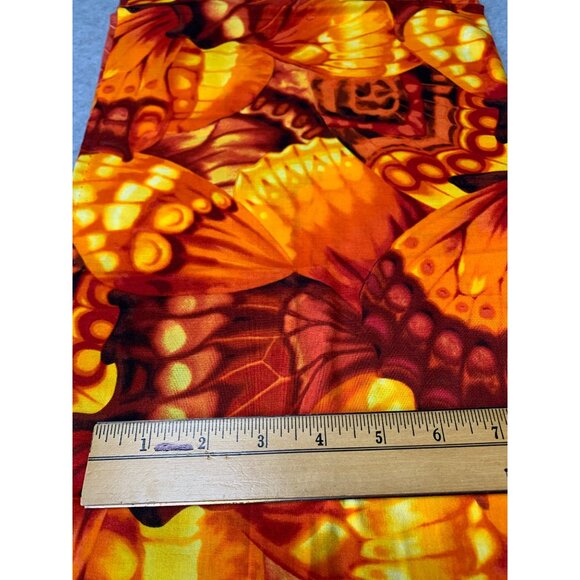 Butterfly Print Cotton Fat Quarter Orange Yellow Colors Quilting Crafts Sewing - Picture 2 of 3